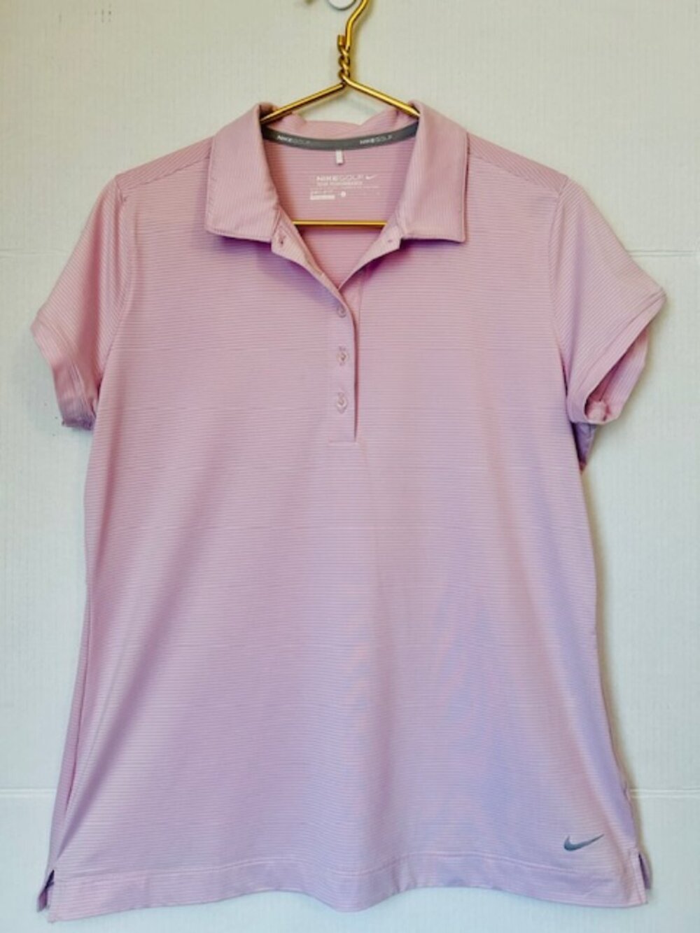 Nike Ladies Dri-fit Golf Tour Performance Stripe shirt. Size large